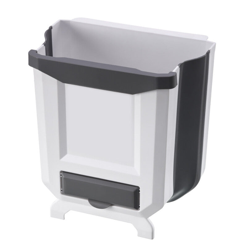 Small Compact Kitchen Hanging Trash Bin - White