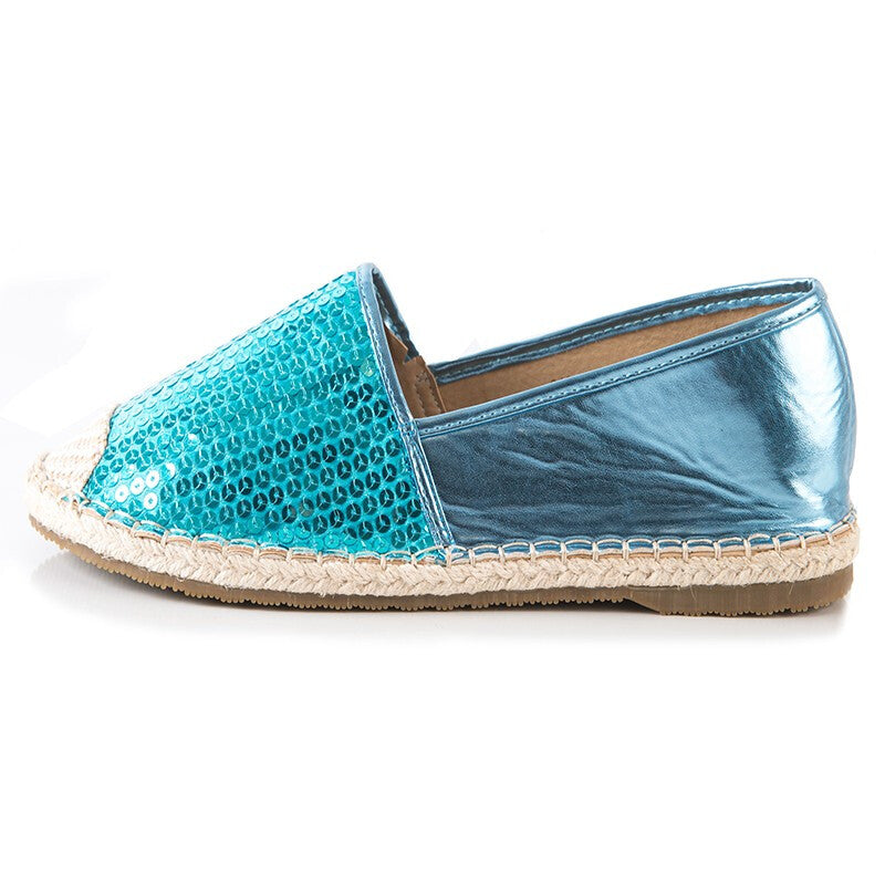 Sparkly Sequins Flats - Blue