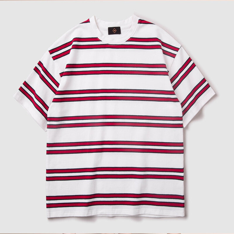 Spring Summer Striped T-Shirt - Red