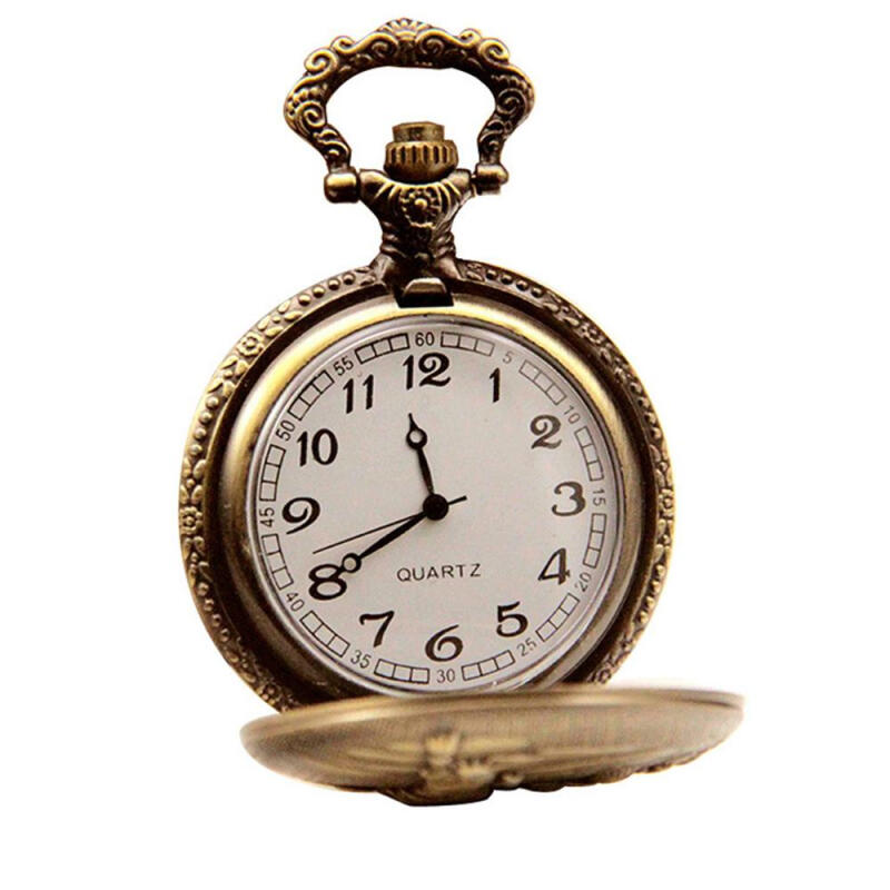 Steampunk Premium Numeral Quartz Pocket Watch - Gold