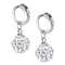 Sterling Premium Crystal Hoop Earrings - Silver