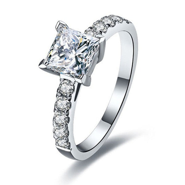 Sterling Premium Simulated Diamond Ring - Silver