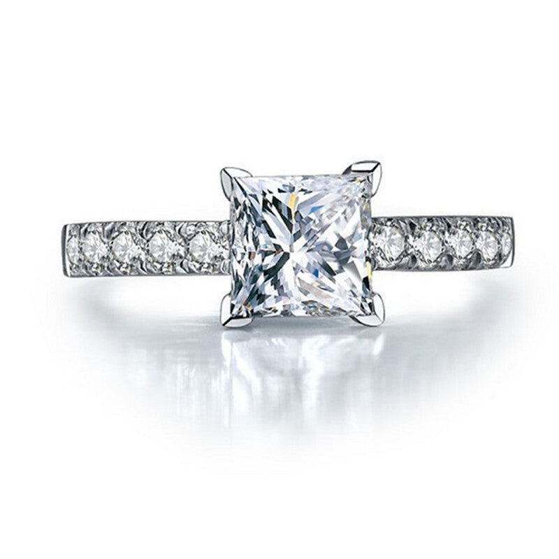 Sterling Premium Simulated Diamond Ring - Silver