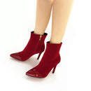 Stiletto Ankle Boots - Red