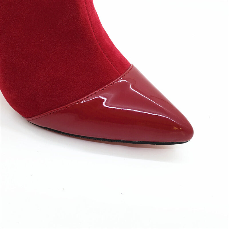 Stiletto Ankle Boots - Red