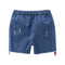 Stitching Denim Shorts - Dark Blue