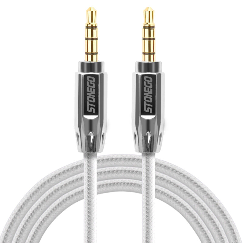 Stonego Auxiliary Audio Stereo Cable Cord - White