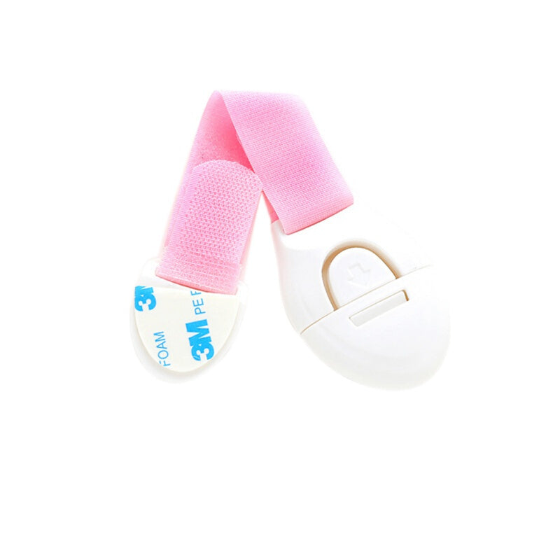 Strong Adhesive Child Proof Child Safety Strap Locks - Pink