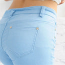 Stylish Candy Color Casual Skinny Jeans - Light Blue