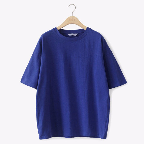 Stylish Women Cotton Elastic Loose Shirt - Blue