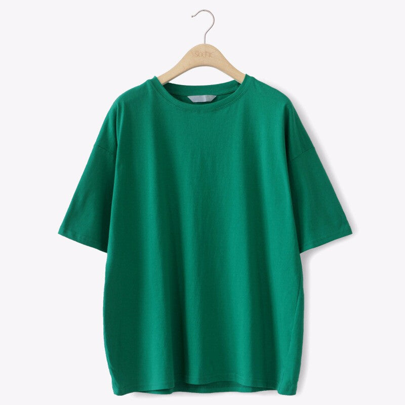 Stylish Women Cotton Elastic Loose Shirt - Green