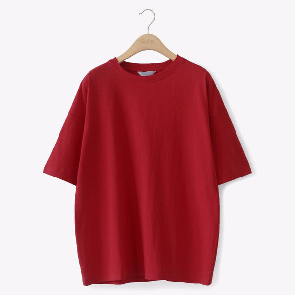 Stylish Women Cotton Elastic Loose Shirt - Red