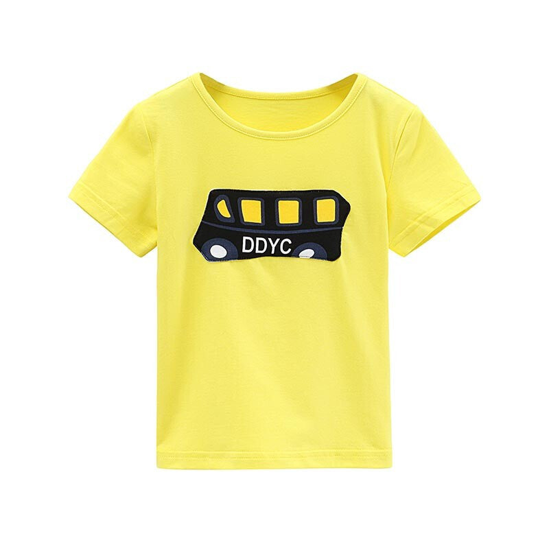 Summer Cartoon Print T-Shirt - Yellow