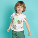 Summer Leaf Print T-Shirt - White