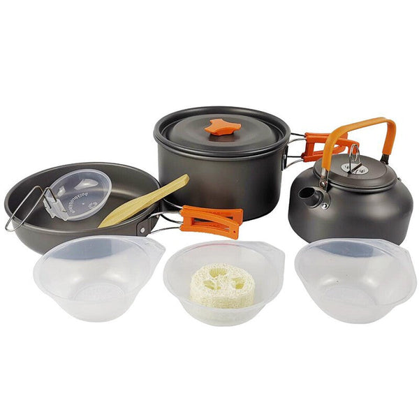 Sunions Premium 17954 Outdoor Camping Pot Set - Orange