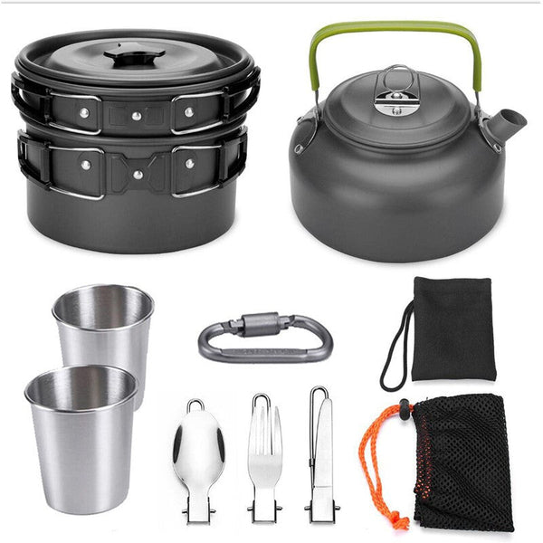 Sunions Premium 17950 Outdoor Camping Pot Set - Black