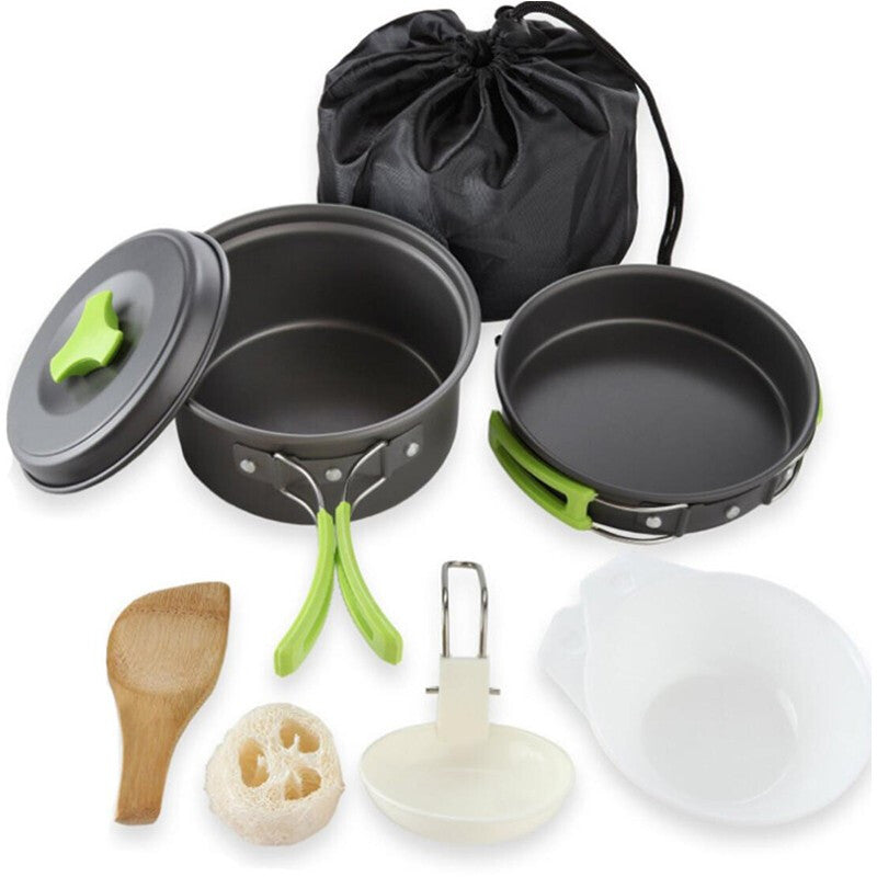 Sunions Premium 17951 Outdoor Camping Pot Set - Green