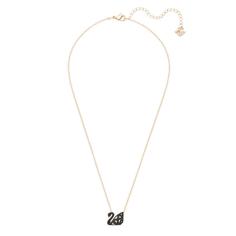 Swarovski Premium 38cm Swan Necklace - Black