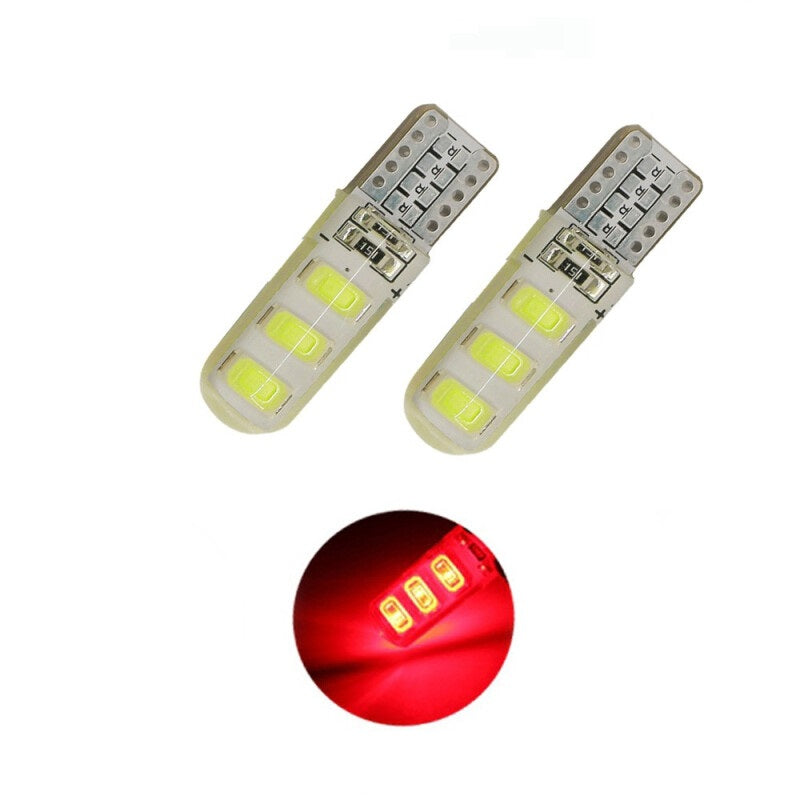 لمبة ضباب LED بريميوم T10 W5w 5630 5730 6Smd - أحمر