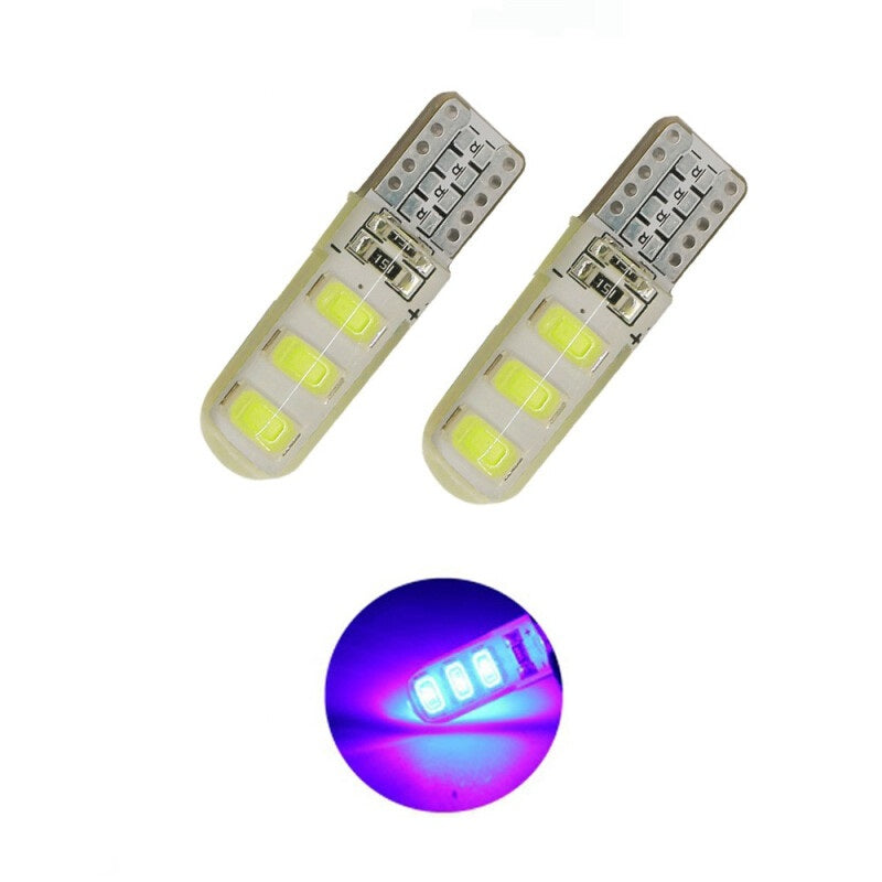 لمبة ضباب LED بريميوم T10 W5w 5630 5730 6Smd - أرجواني