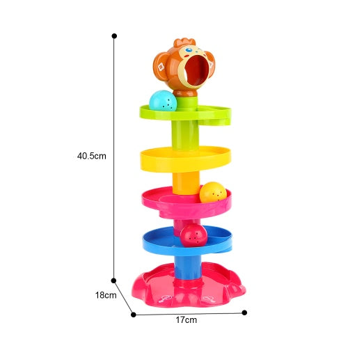 Baby Childern Tower Puzzle Rolling Ball Bell Stackers Toys Kids Developmental Toy