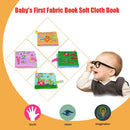 Coolplay Baby's First Fabric Book Washable Soft Cloth Book Set of 4 Squeak Rattle Crinkle Toy for Infant Toddler Intellectual Development