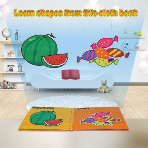 Coolplay Baby's First Non-Toxic Fabric Book 6Pcs Washable Soft Cloth Book Early Education Intelligent Toy for Infant Toddler Kids Learning