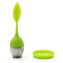 Set of 2 Tea Infuser Leaf Strainer Handle with Steel Ball Silicone Leaf Lid