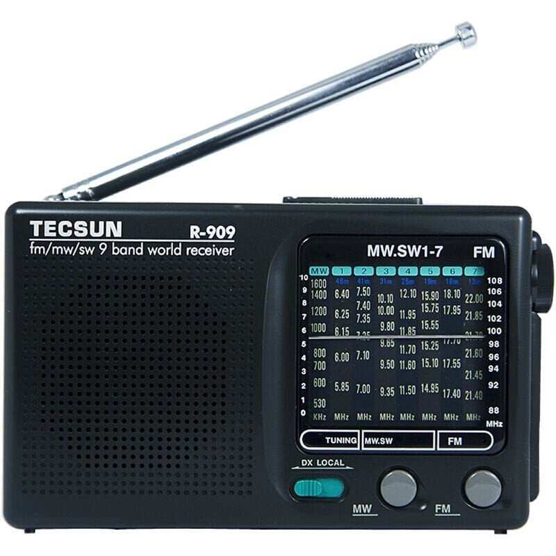 Tecsun Premium R-909 Portable Radio - Black