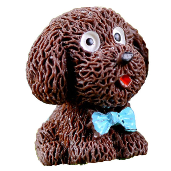 Teddy Dog Cartoon Figurine - Brown