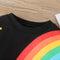 Toddler Rainbow Print Sweater - Black