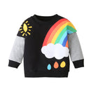 Toddler Rainbow Print Sweater - Black