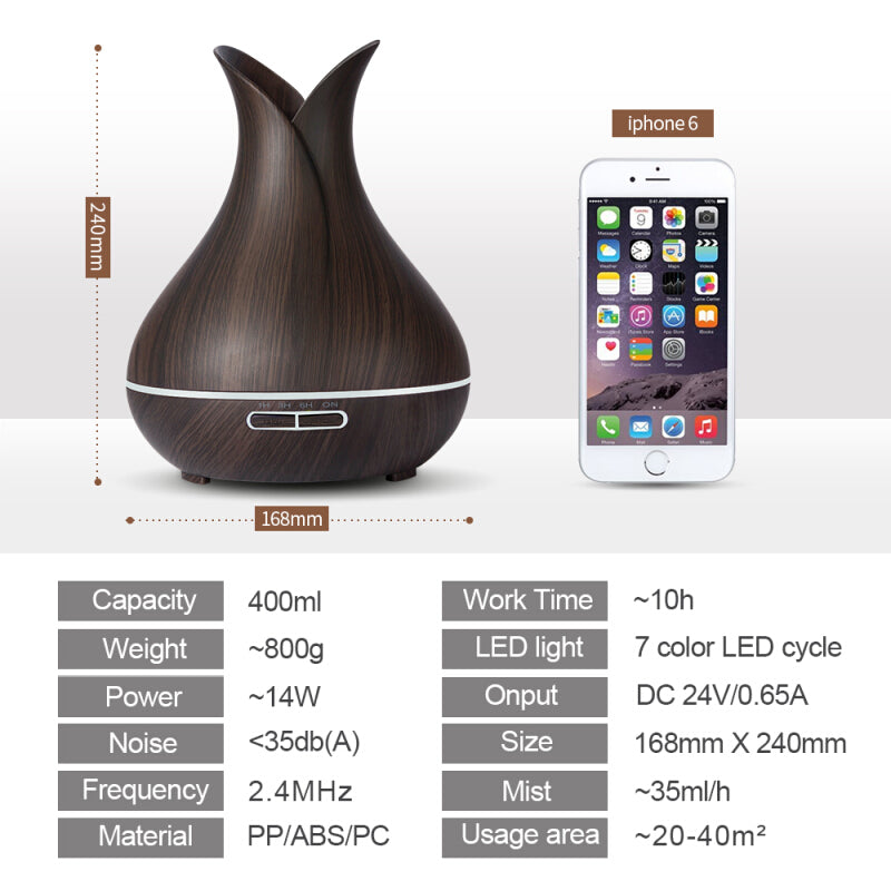 Tomnew Essential Oil Diffuser - Dark Wood