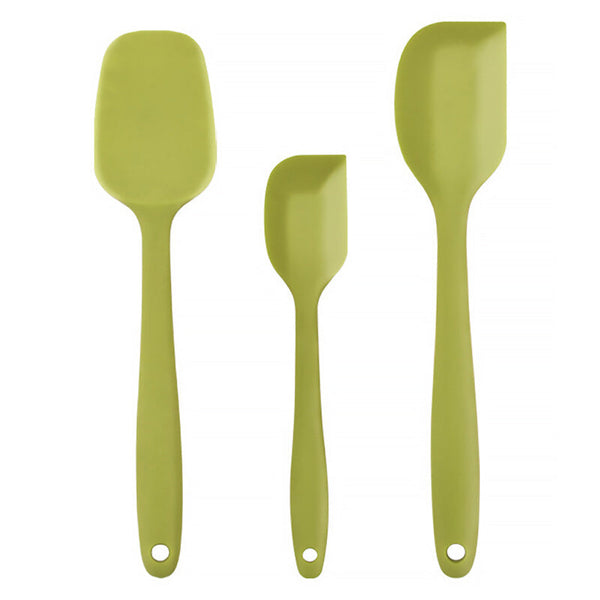 TureClos 3Pcs High Quality Silicone Baking Spatulas - Green