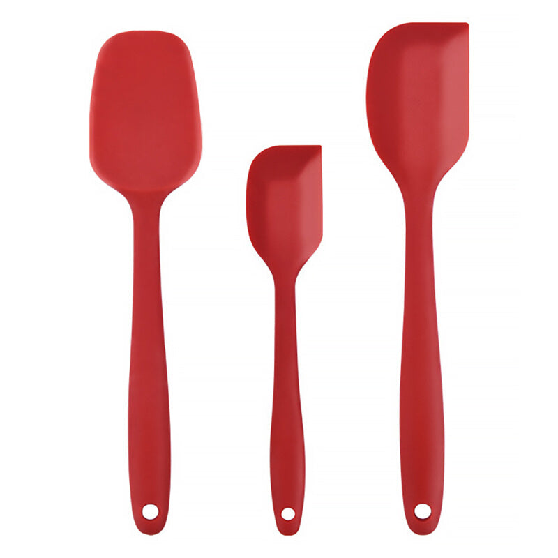 TureClos 3Pcs High Quality Silicone Baking Spatulas - Red