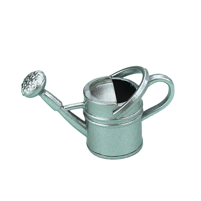 Tuscom 1:12 /1:6 Dollhouse Miniature Scene Model Watering Can Pretend Play Toy - Silver2