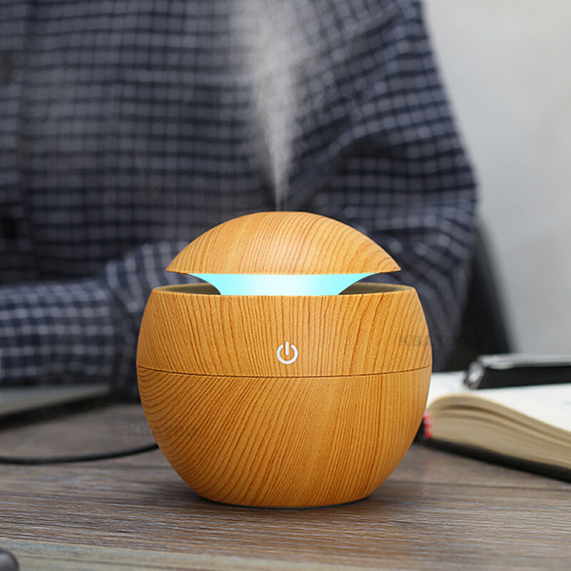 USB LED Essential Oil Diffuser - Light Brown