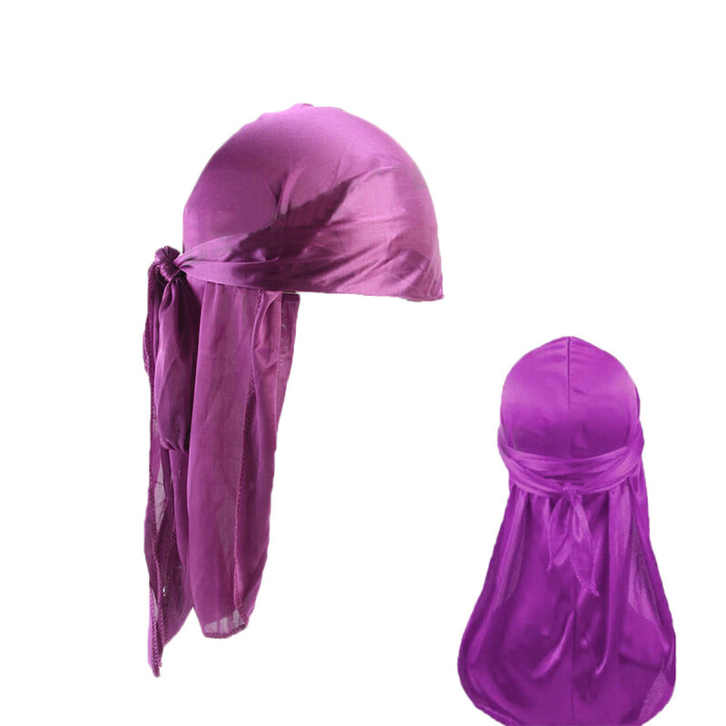 Unisex Doo Durag Soft Silk Pirate Bandana - Lavender