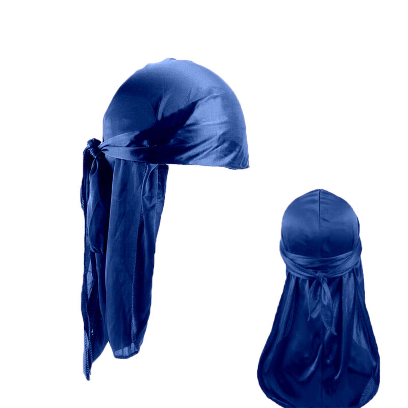 Unisex Doo Durag Soft Silk Pirate Bandana - Royal Blue