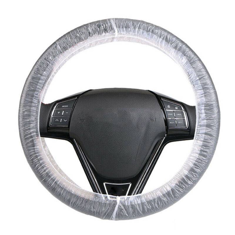 Universal Premium 100Pcs Steering Wheel Cover - White