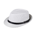 Fashion Women Men Hat Fedora Trilby Cap Straw Beach Sunhat with Belt Unisex Black