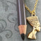 Simple Retro Style Egyptian Pharaoh Pendant Necklace - Gold