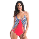 Bandage Ethnic Print Bodysuit - Multicolor