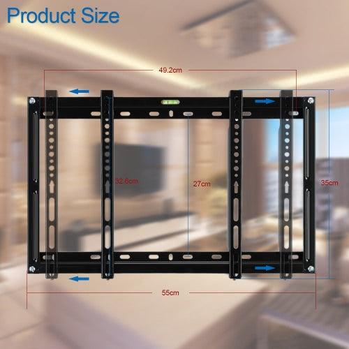 دعامة تثبيت على الحائط لتلفزيون البلازما LED LCD رفيعة مقاس 26 ~ 42 بوصة بحد أقصى VESA 400*300 مم سعة وزن فائقة القوة 110 رطل