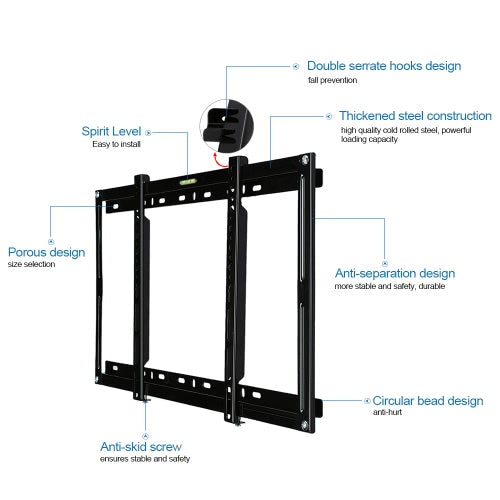 Slim LCD LED Plasma TV Wall Mount  Bracket 26~42 Inch Max VESA 400*300mm Super Strong 110lbs Weight Capacity