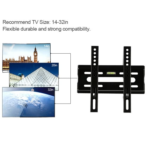 RL-004-1 TV Wall Mount Flat Panel Fixed Mount Flat Screen Bracket with 230 * 230 VESA Loading Capacity 50kg for 14-32in Screen LCD LED