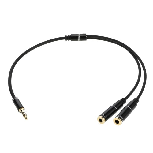 3.5mm Audio Splitter Cable AUX Stereo 1 Male to 2 Female Headphone Extension Cable Adapter for Smart Phone Tablet PC Laptop other 3.5mm Audio Devices Black