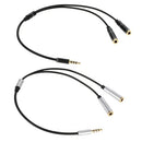 3.5mm Audio Splitter Cable AUX Stereo 1 Male to 2 Female Headphone Extension Cable Adapter for Smart Phone Tablet PC Laptop other 3.5mm Audio Devices Black