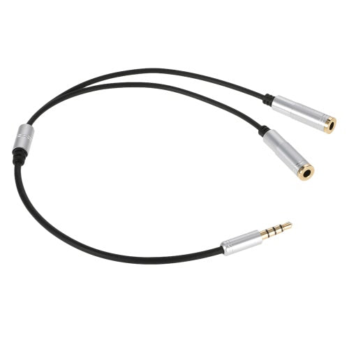 3.5mm Audio Splitter Cable AUX Stereo 1 Male to 2 Female Headphone Extension Cable Adapter for Smart Phone Tablet PC Laptop other 3.5mm Audio Devices Black