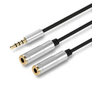 3.5mm Audio Splitter Cable AUX Stereo 1 Male to 2 Female Headphone Extension Cable Adapter for Smart Phone Tablet PC Laptop other 3.5mm Audio Devices Black